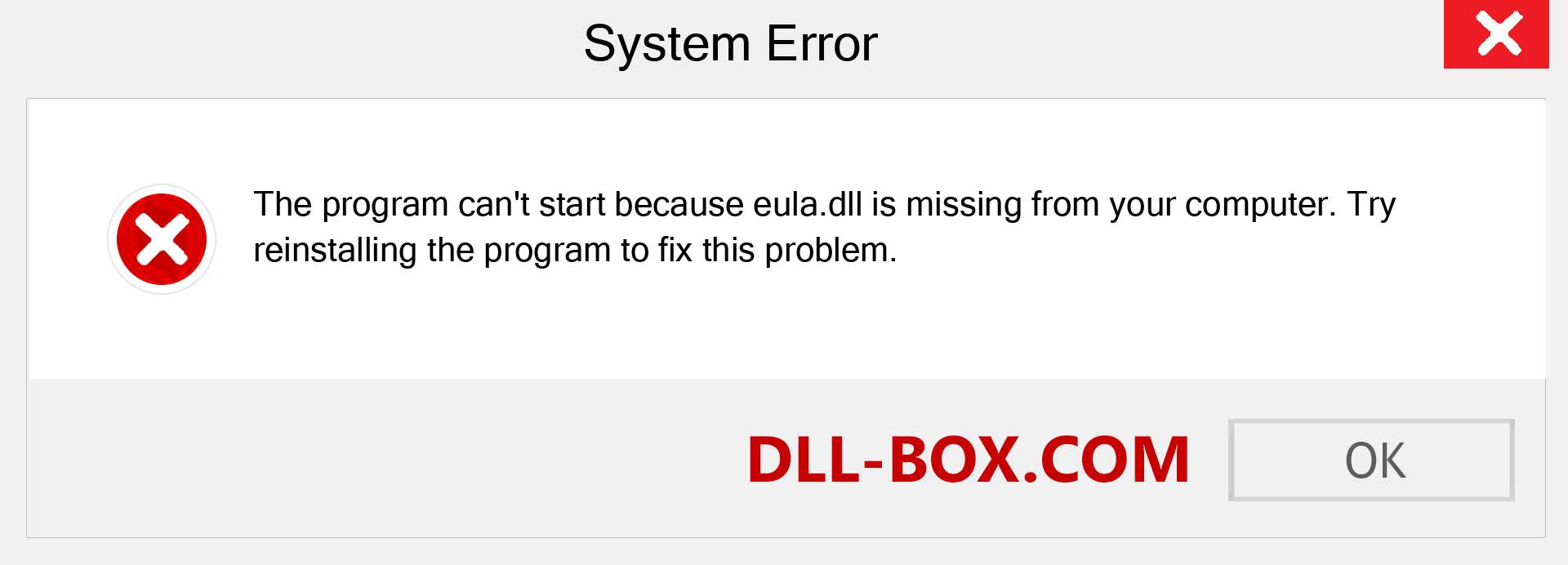  eula.dll file is missing?. Download for Windows 7, 8, 10 - Fix  eula dll Missing Error on Windows, photos, images
