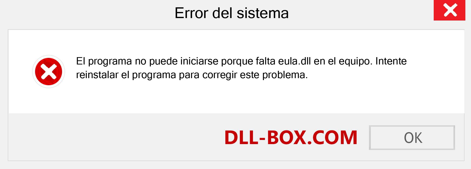 ¿Falta el archivo eula.dll ?. Descargar para Windows 7, 8, 10 - Corregir eula dll Missing Error en Windows, fotos, imágenes